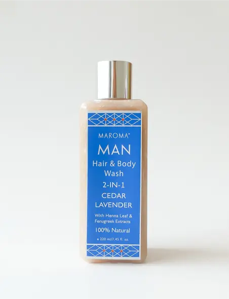 Cedar Lavender 2-in-1 Hair and Body Wash for Men - Maroma