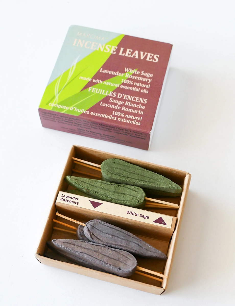 White Sage & Lavender Rosemary Incense Leaves - Maroma