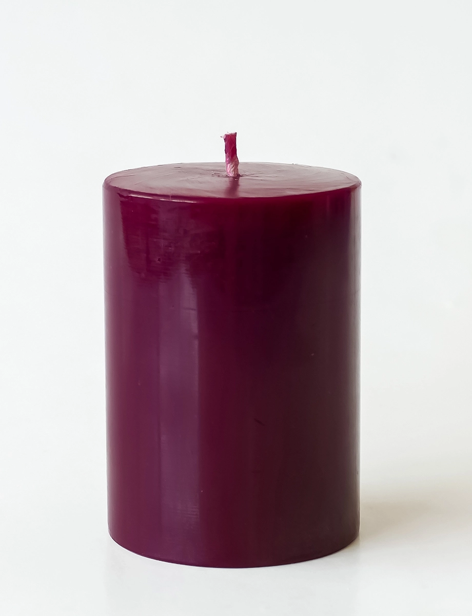 Cranberry Pillar Candle view 2