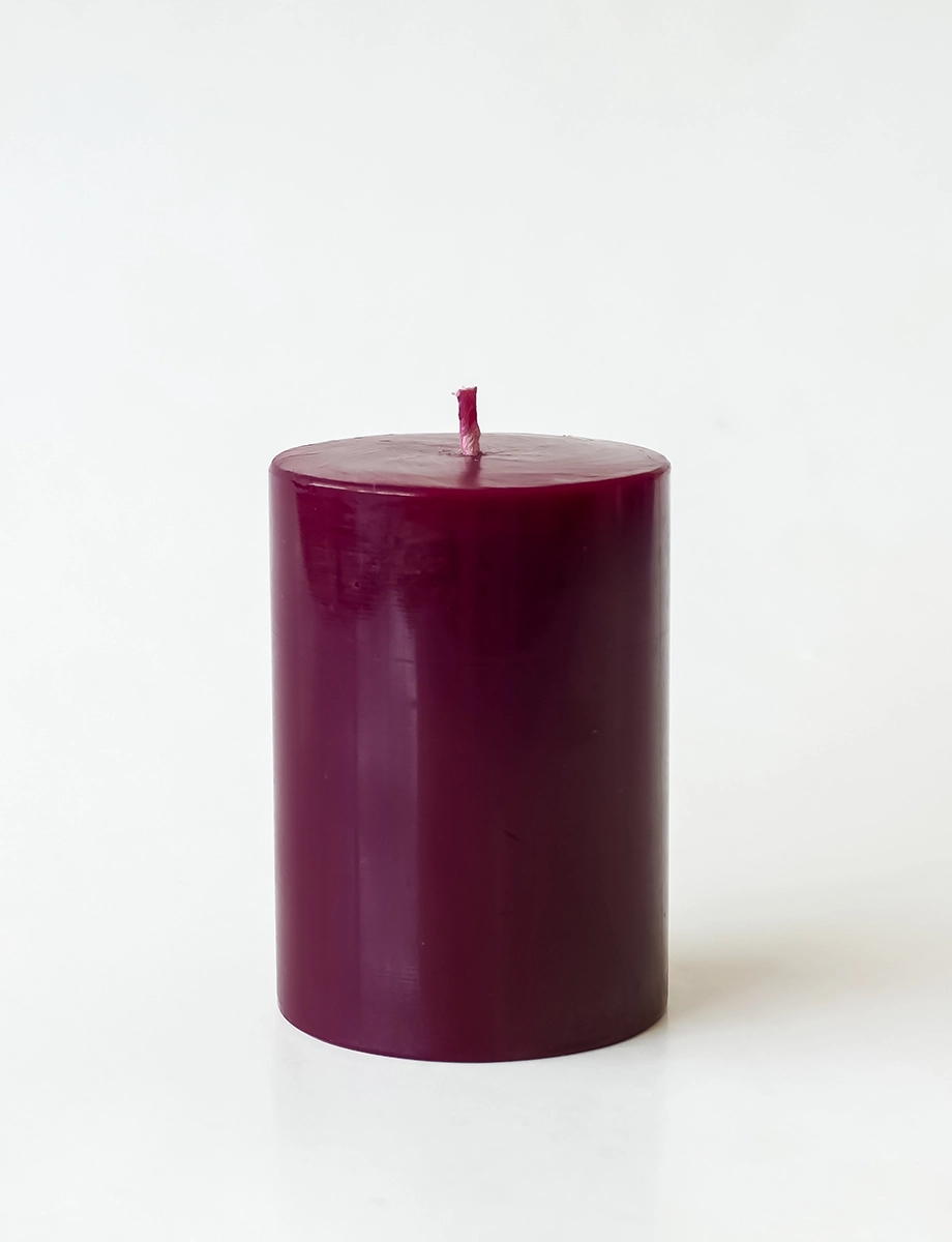 Cranberry Pillar Candle view 3