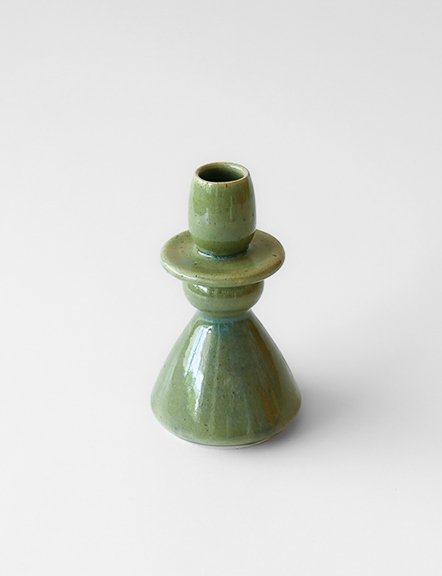 Ceramic Green Taper Candle Holder – Small - Maroma