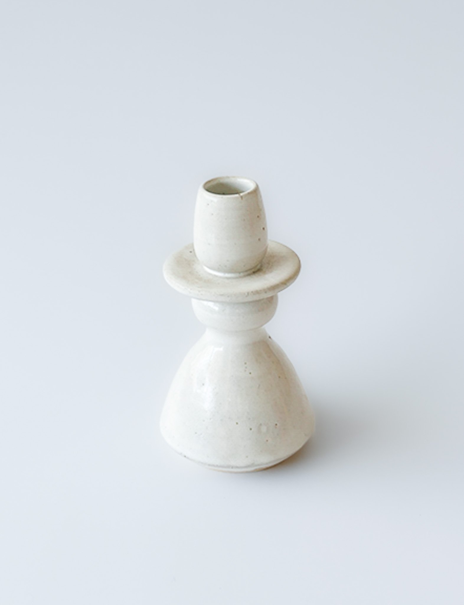 Ceramic White Taper Candle Holder – Small - Maroma